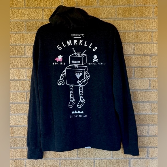 🎸 Glmr Klls x All Time Low Robot Hoodie – Rare Band Merch (Size L) 🎸🤖❤️ - Picture 3 of 8